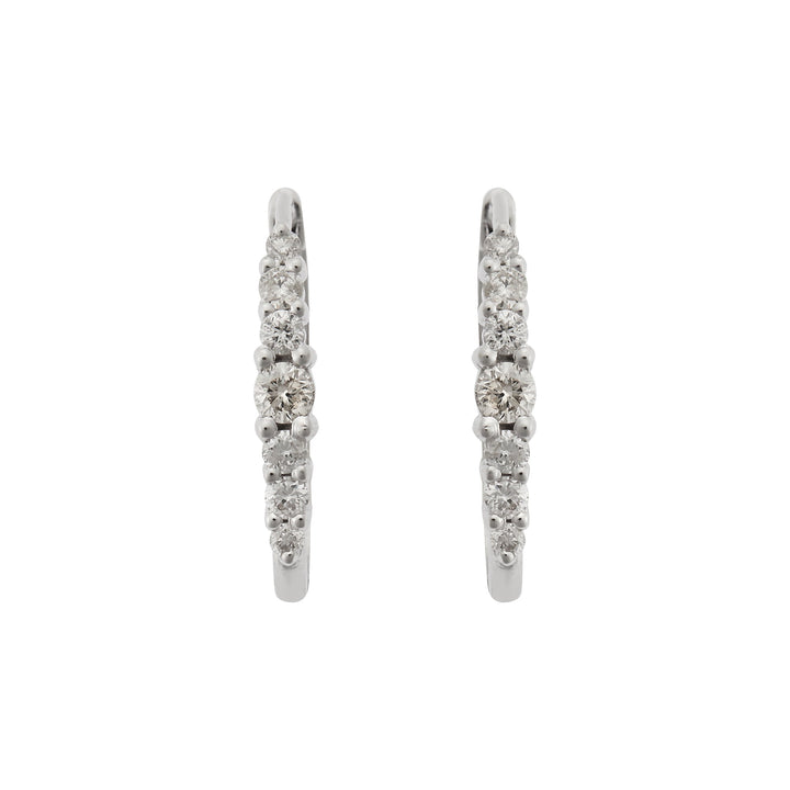 Ripple Large White Diamond Hoops - Rivulet - Ileana Makri