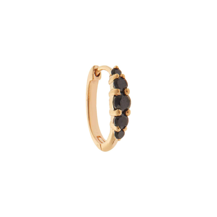 Ripple Medium Black Diamond Hoops - Rivulet - Ileana Makri