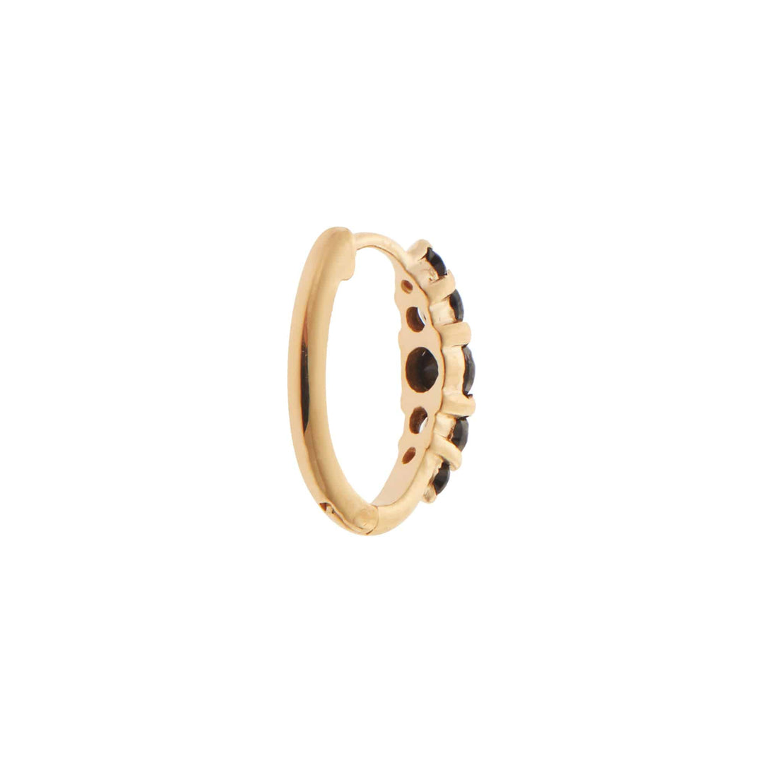 Ripple Medium Black Diamond Hoops - Rivulet - Ileana Makri