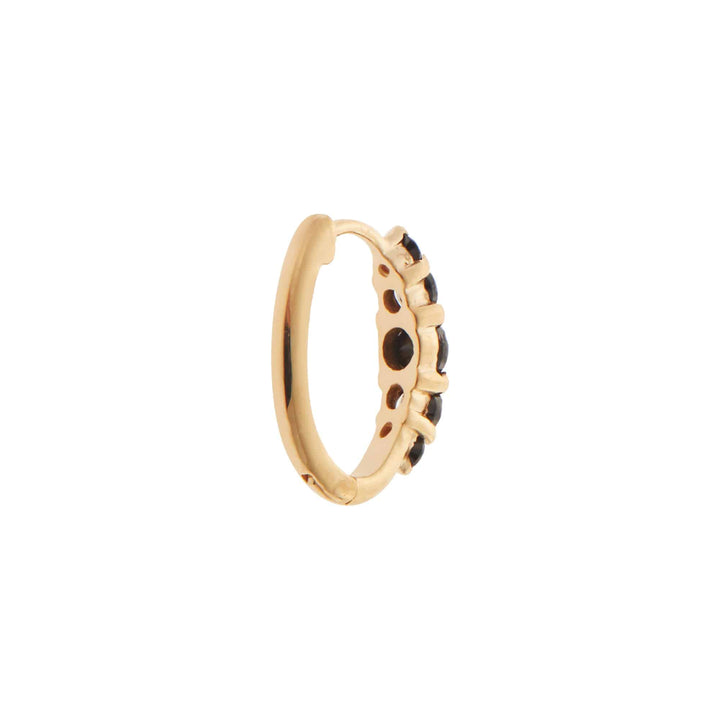 Ripple Medium Black Diamond Hoops - Rivulet - Ileana Makri