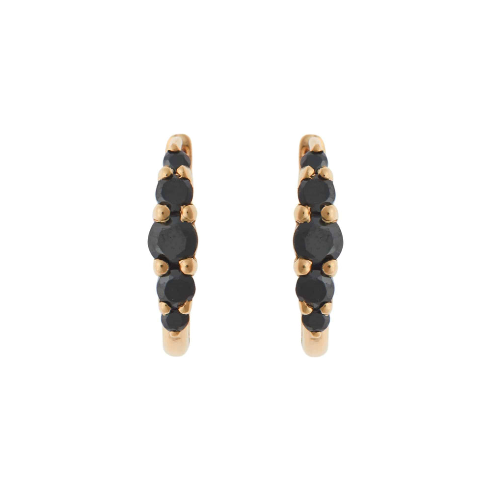 Ripple Medium Black Diamond Hoops - Rivulet - Ileana Makri