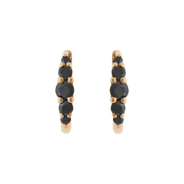 Ripple Medium Black Diamond Hoops - Rivulet - Ileana Makri