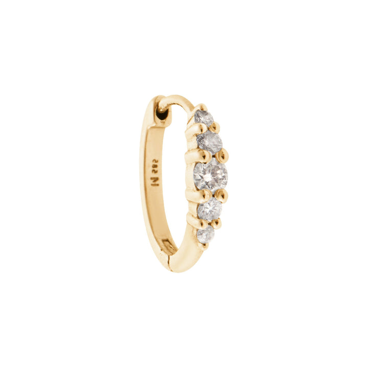 Ripple Medium Champagne Diamond Hoops - Rivulet - Ileana Makri