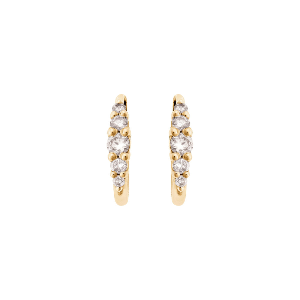 Ripple Medium Champagne Diamond Hoops - Rivulet - Ileana Makri