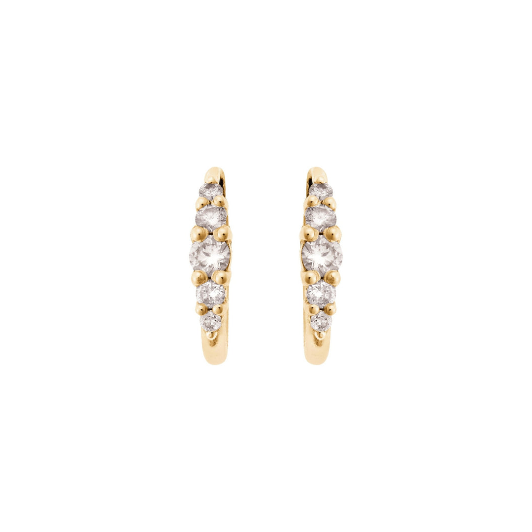 Ripple Medium Champagne Diamond Hoops - Rivulet - Ileana Makri