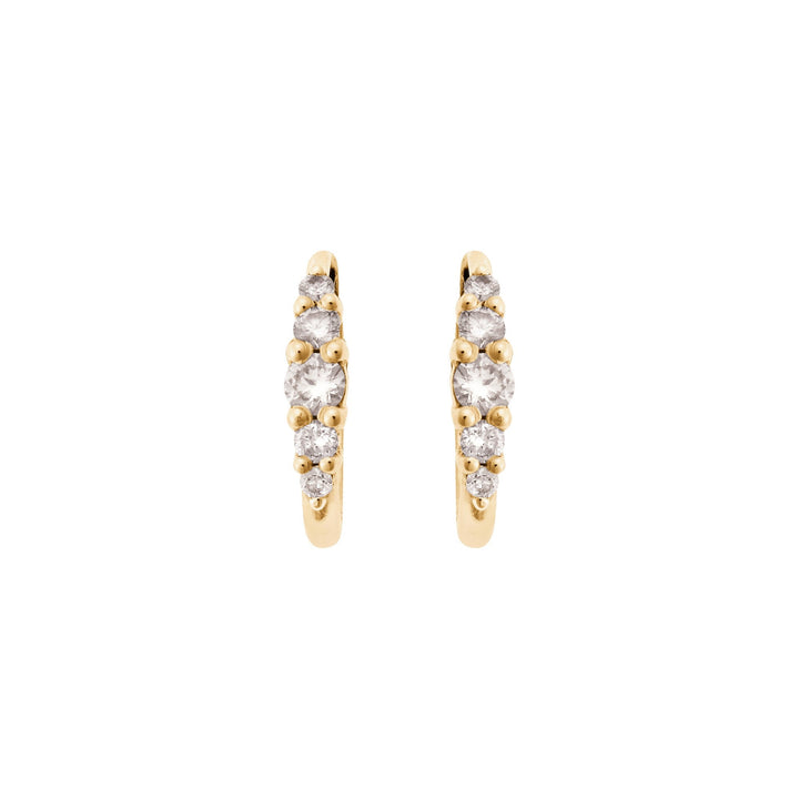Ripple Medium Champagne Diamond Hoops - Rivulet - Ileana Makri