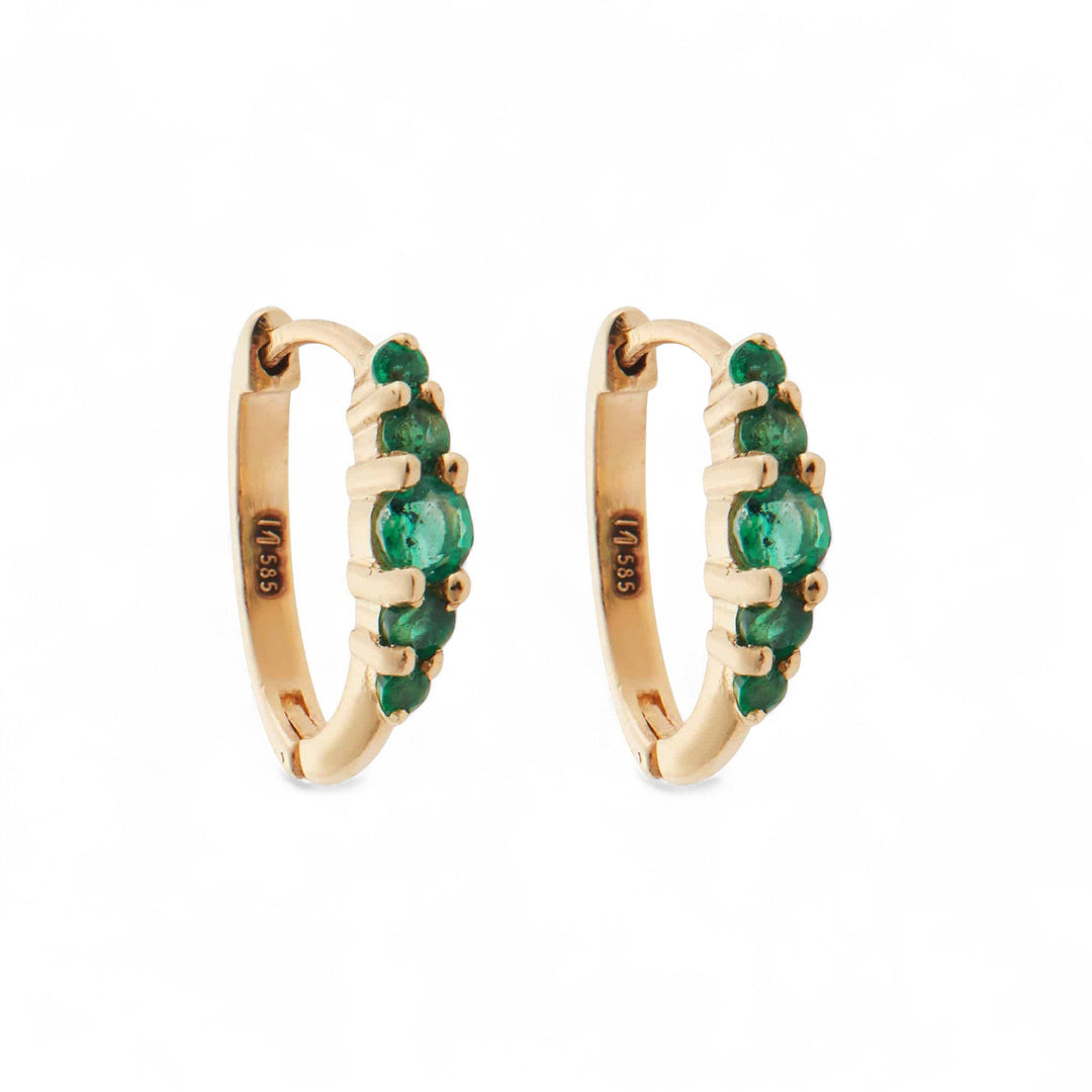 Ripple Medium Emerald Hoops - Rivulet - Ileana Makri