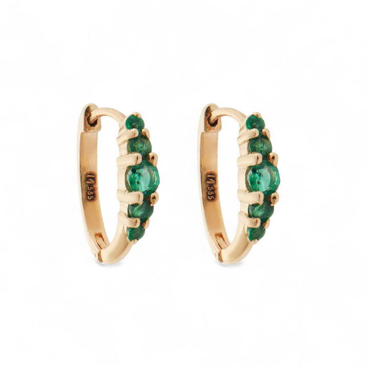 Ripple Medium Emerald Hoops - Rivulet - Ileana Makri