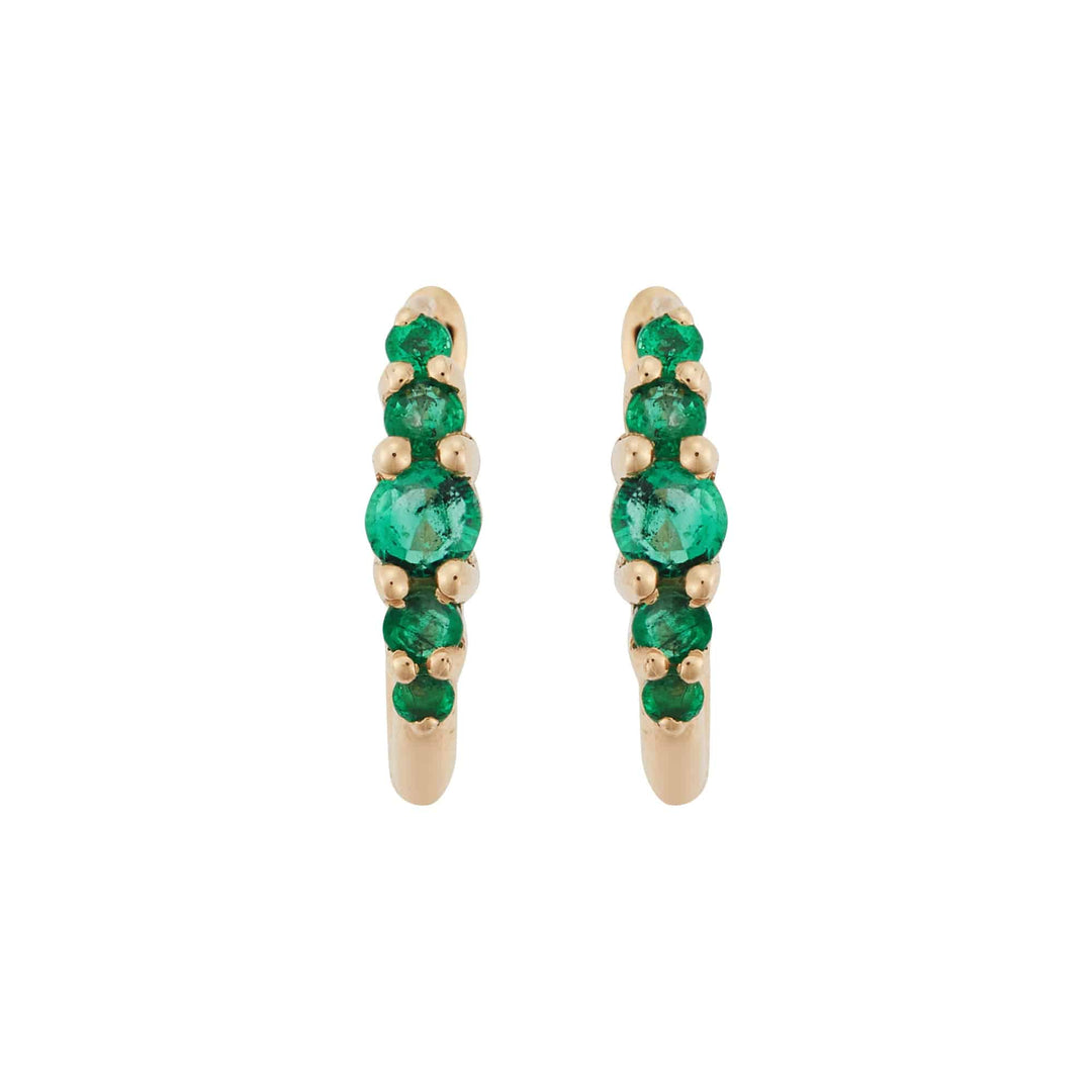 Ripple Medium Emerald Hoops - Rivulet - Ileana Makri