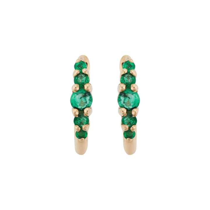 Ripple Medium Emerald Hoops - Rivulet - Ileana Makri