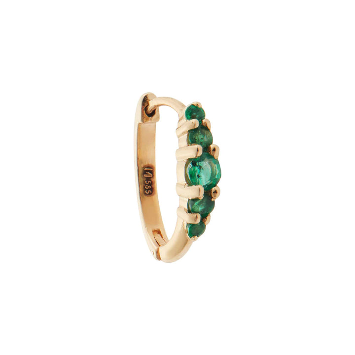 Ripple Medium Emerald Hoops - Rivulet - Ileana Makri
