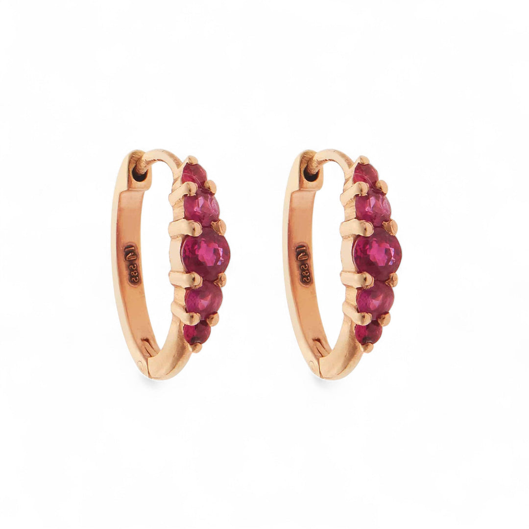 Ripple Medium Ruby Hoops - Rivulet - Ileana Makri