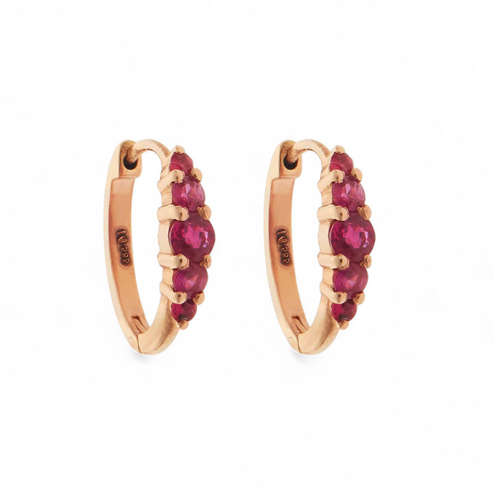Ripple Medium Ruby Hoops - Rivulet - Ileana Makri