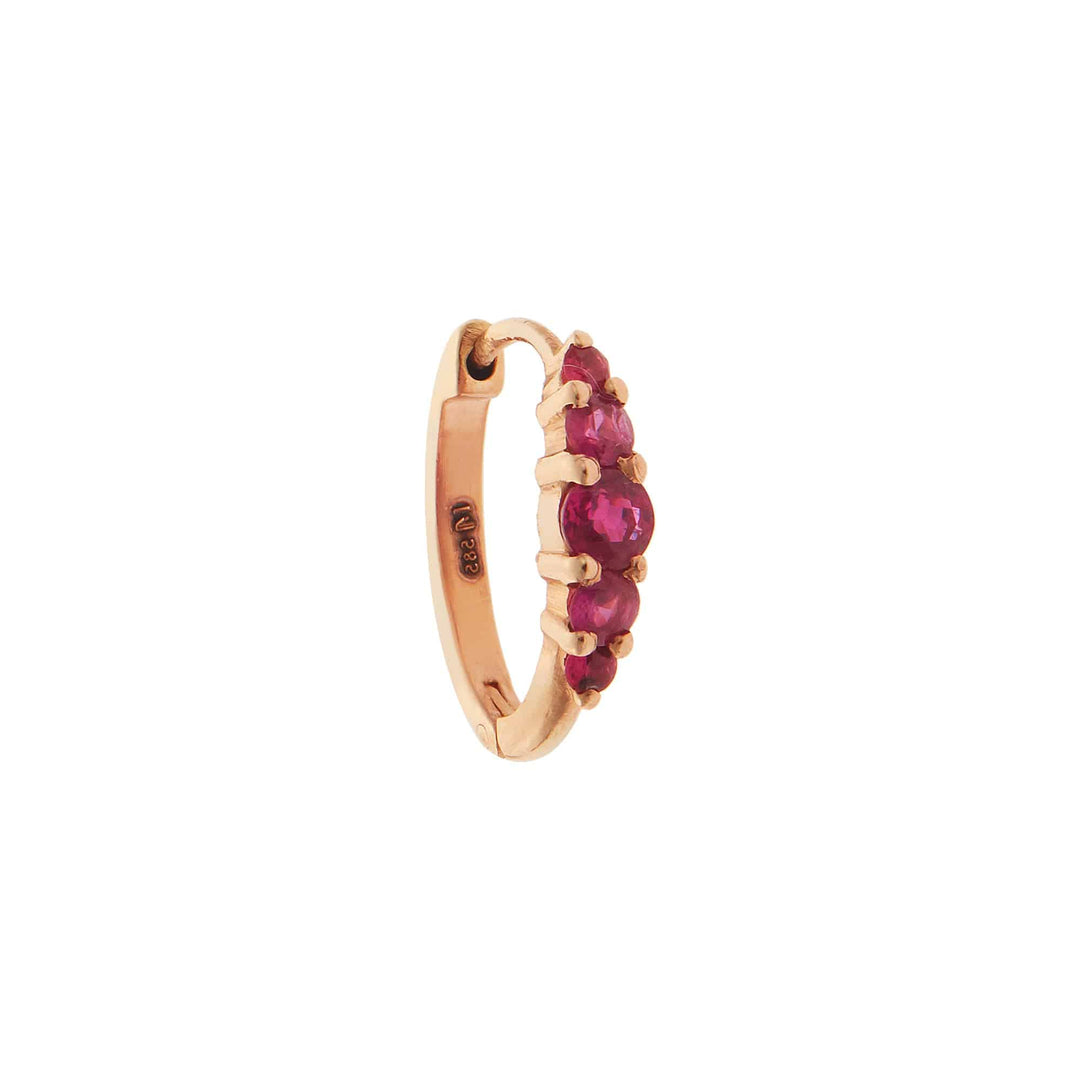 Ripple Medium Ruby Hoops - Rivulet - Ileana Makri