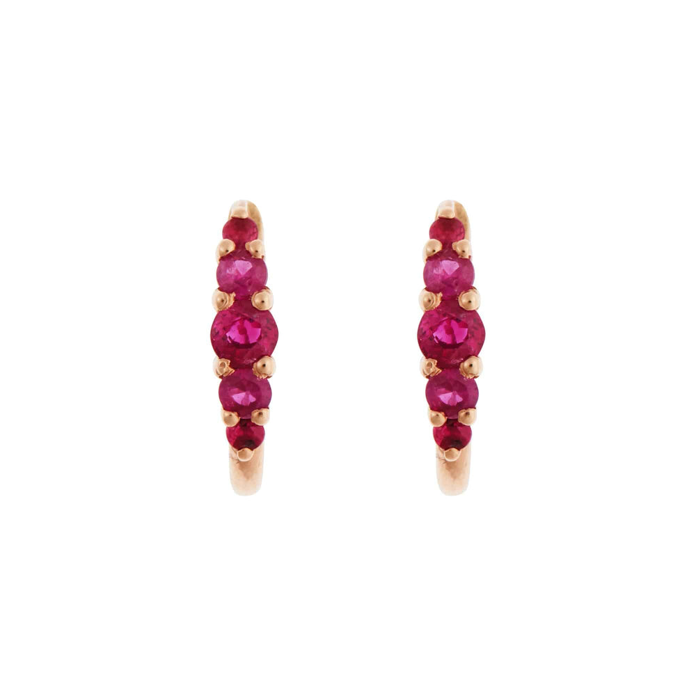 Ripple Medium Ruby Hoops - Rivulet - Ileana Makri