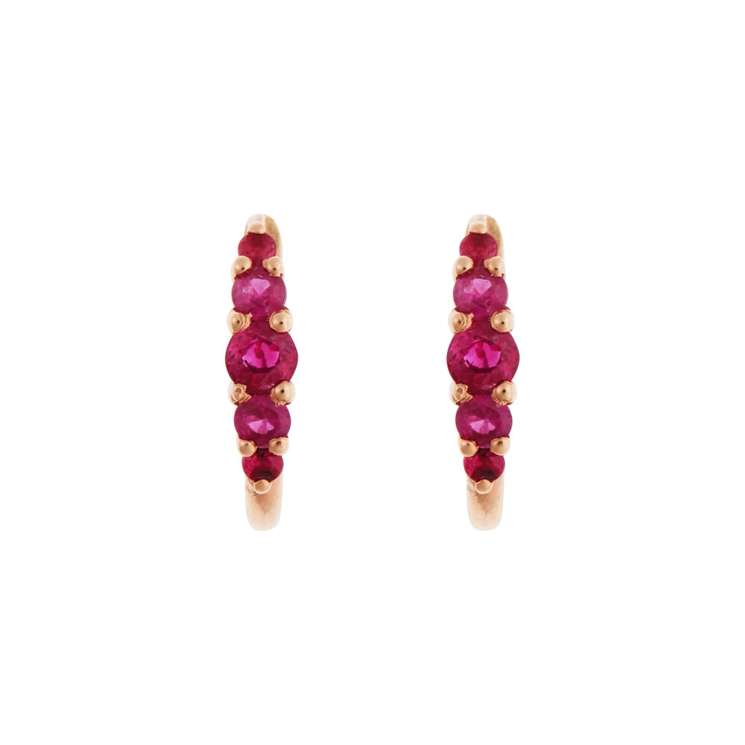 Ripple Medium Ruby Hoops - Rivulet - Ileana Makri