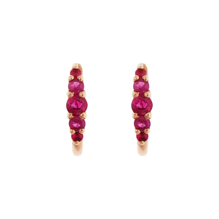 Ripple Medium Ruby Hoops - Rivulet - Ileana Makri