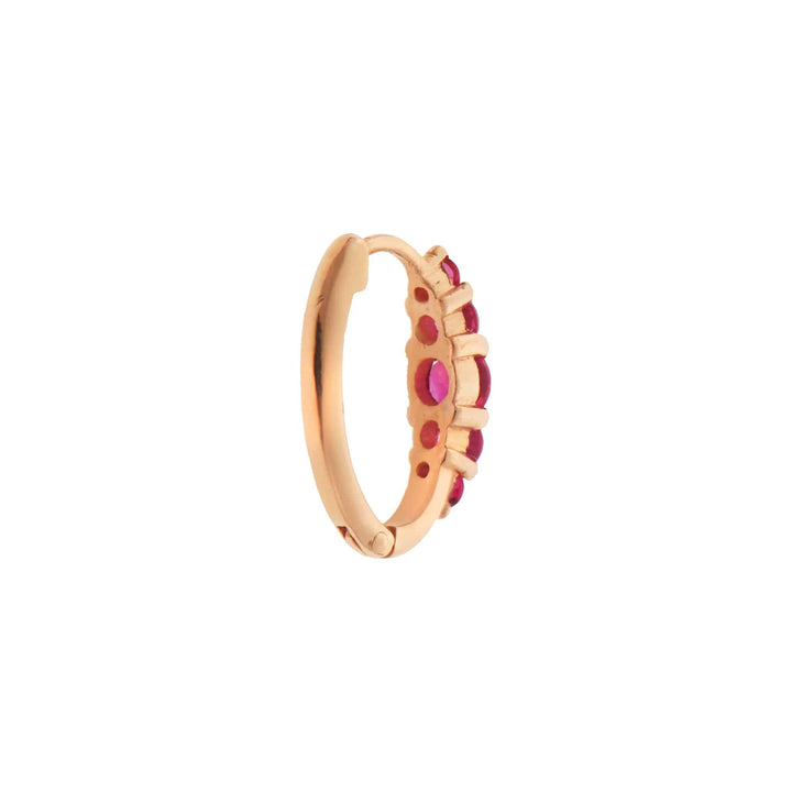 Ripple Medium Ruby Hoops - Rivulet - Ileana Makri