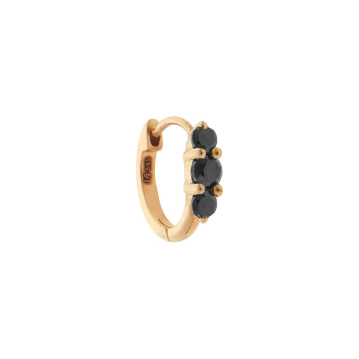 Ripple Small Black Diamond Hoops - Rivulet - Ileana Makri