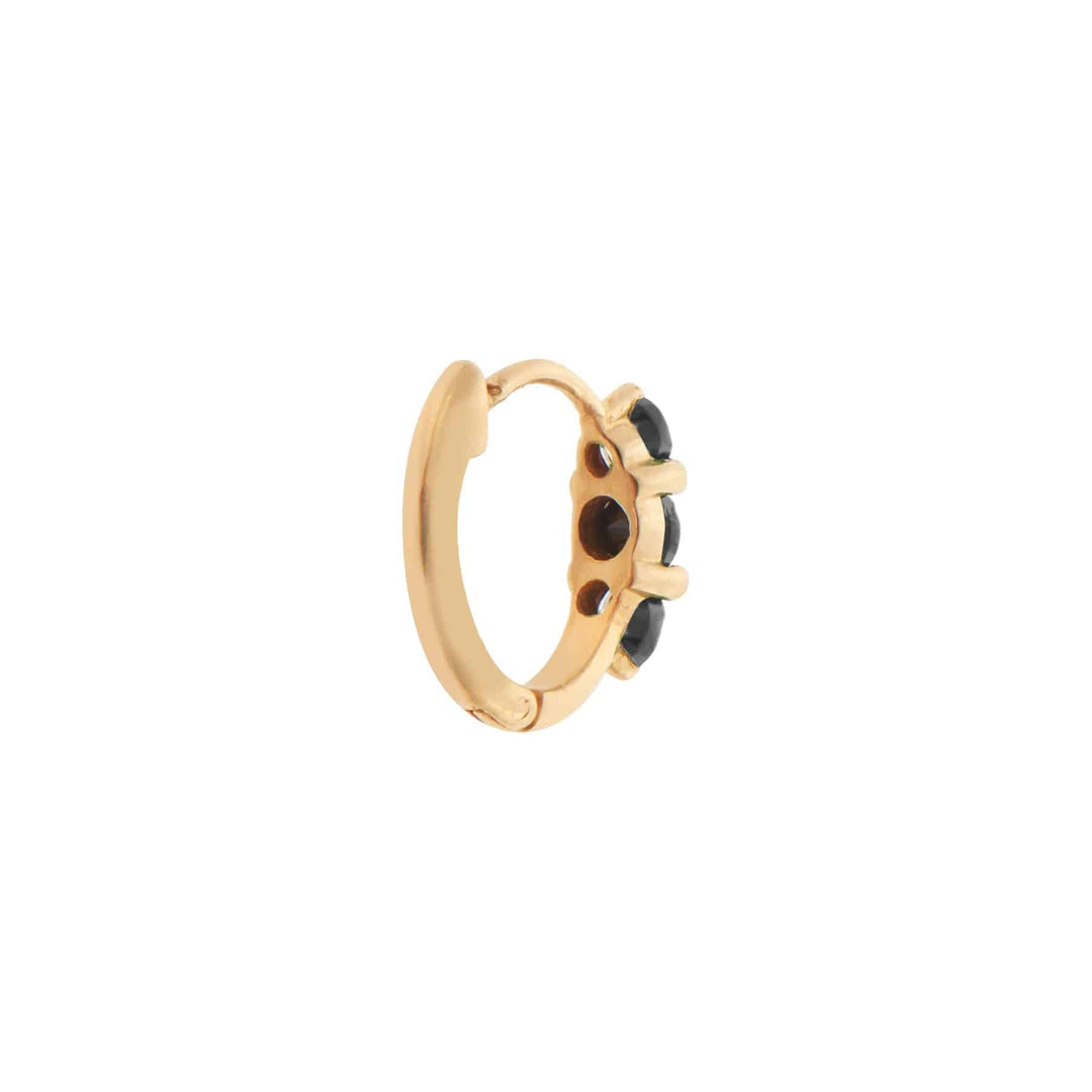 Ripple Small Black Diamond Hoops - Rivulet - Ileana Makri