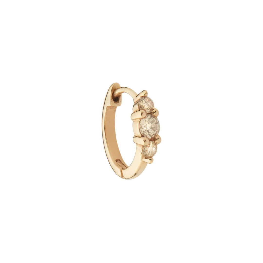 Ripple Small Champagne Diamond Hoops - Rivulet - Ileana Makri