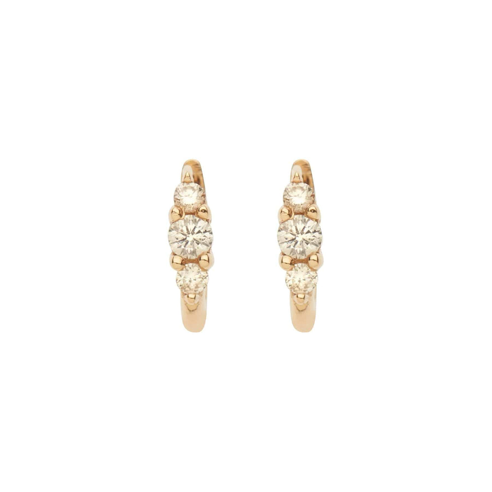 Ripple Small Champagne Diamond Hoops - Rivulet - Ileana Makri