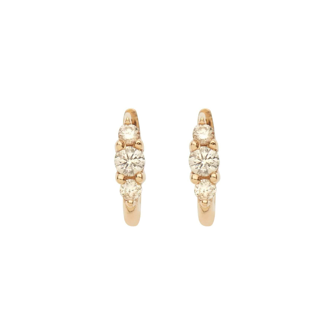 Ripple Small Champagne Diamond Hoops - Rivulet - Ileana Makri