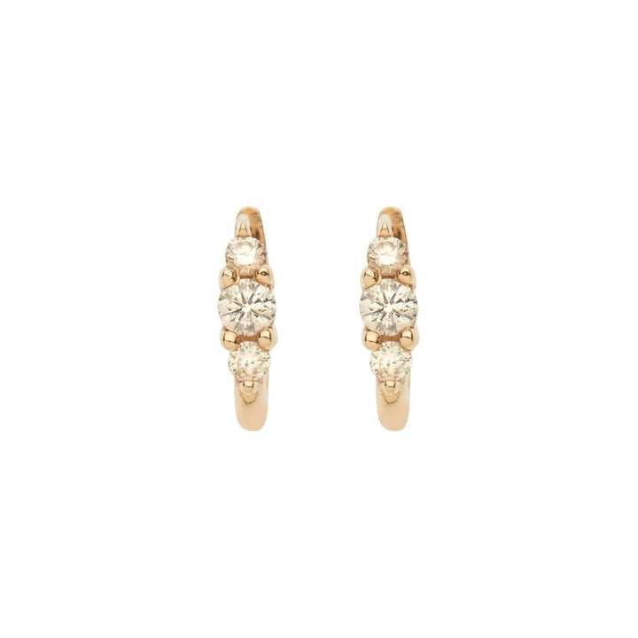 Ripple Small Champagne Diamond Hoops - Rivulet - Ileana Makri