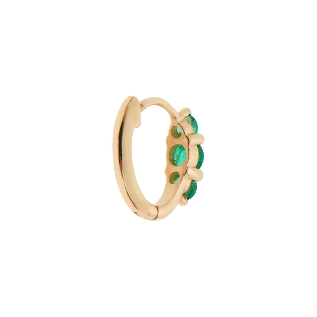 Ripple Small Emerald Hoops - Rivulet - Ileana Makri