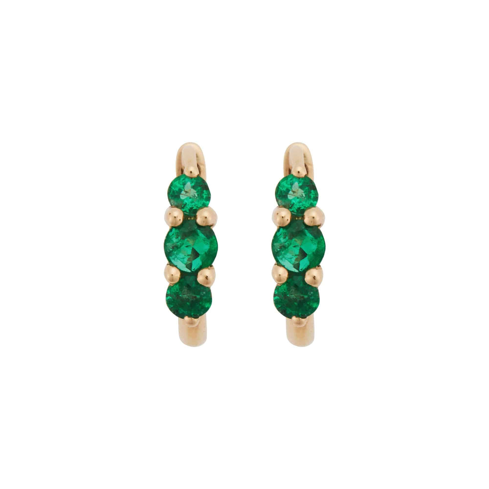 Ripple Small Emerald Hoops - Rivulet - Ileana Makri