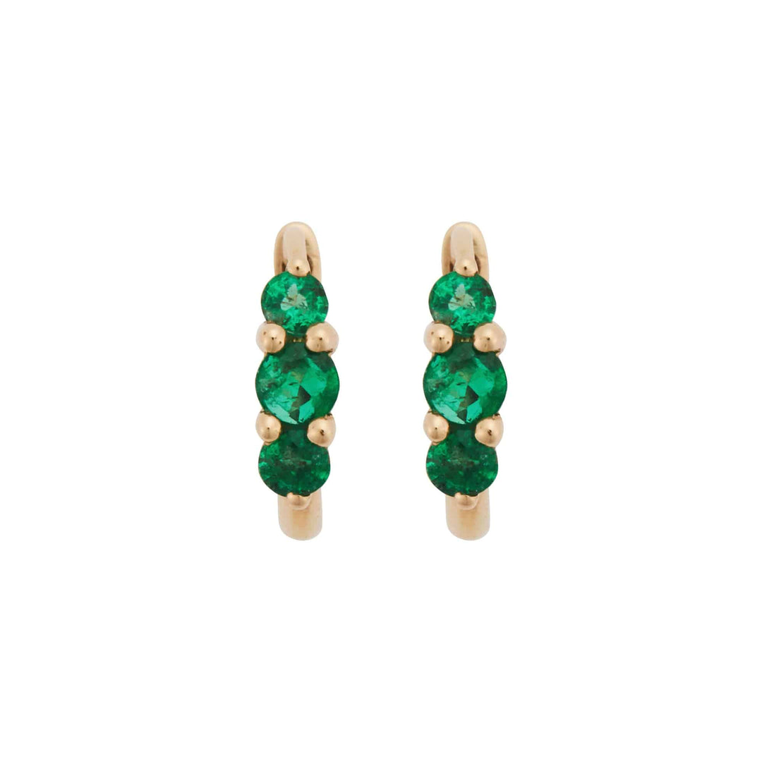 Ripple Small Emerald Hoops - Rivulet - Ileana Makri