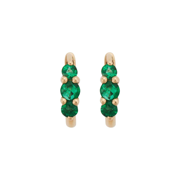 Ripple Small Emerald Hoops - Rivulet - Ileana Makri