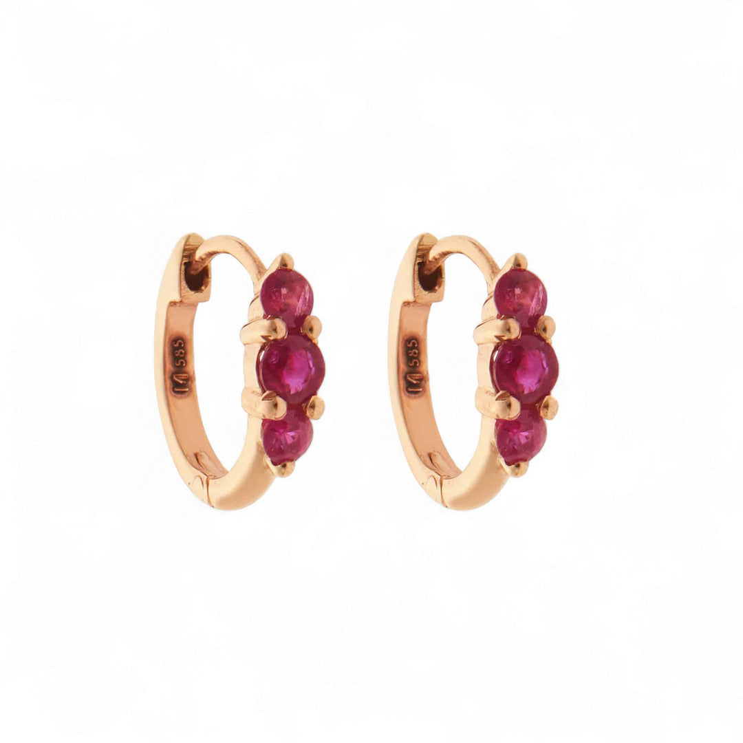 Ripple Small Ruby Hoops - Rivulet - Ileana Makri