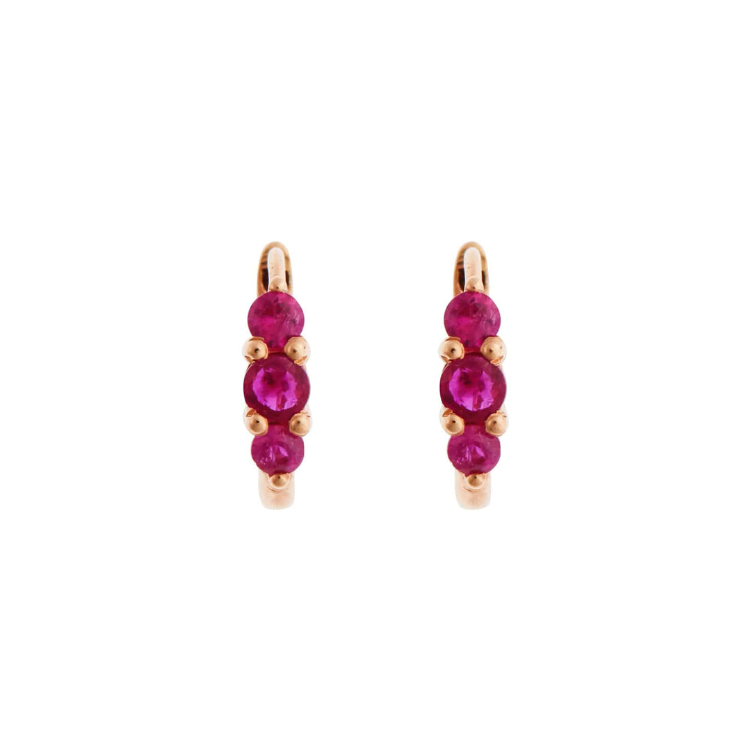 Ripple Small Ruby Hoops - Rivulet - Ileana Makri