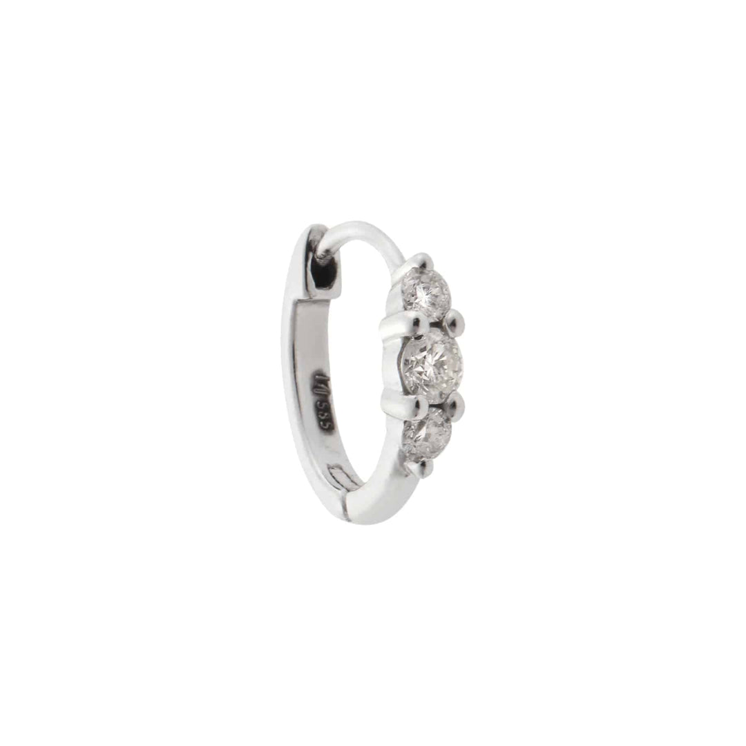 Ripple Small White Diamond Hoops - Rivulet - Ileana Makri