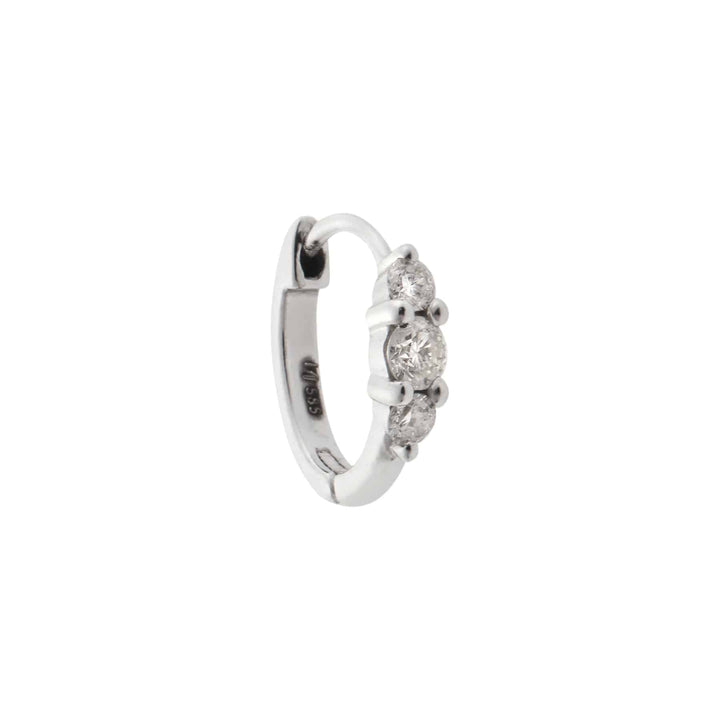 Ripple Small White Diamond Hoops - Rivulet - Ileana Makri