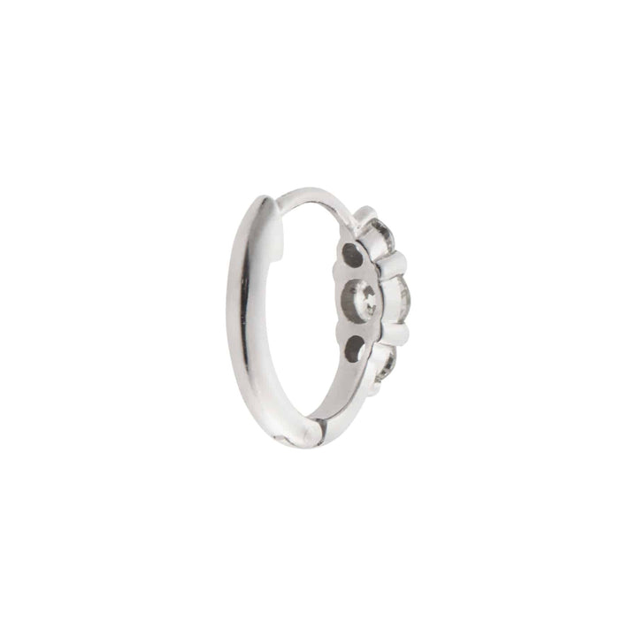 Ripple Small White Diamond Hoops - Rivulet - Ileana Makri
