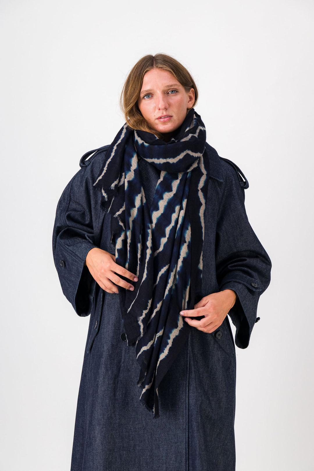 Rive Blue Cashmere Shawl