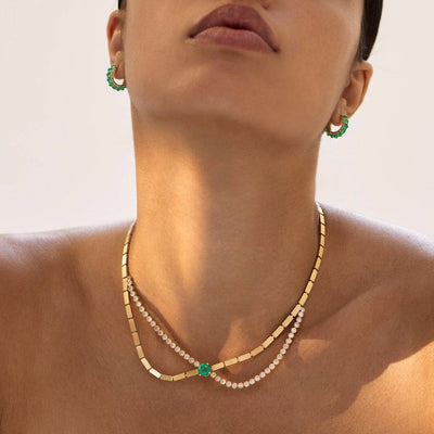 River Οverflow Necklace Y-TTLB-EM - Cascade - Ileana Makri store