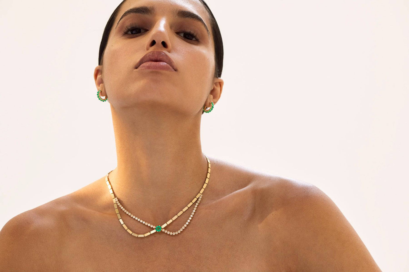 River Οverflow Necklace Y-TTLB-EM - Cascade - Ileana Makri store