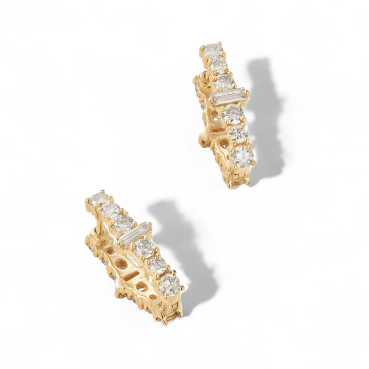 Oval Rivulet Champagne Diamond Hoops