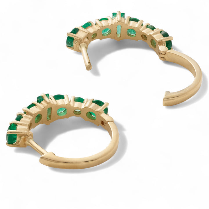 Round Rivulet Emerlad Hoops