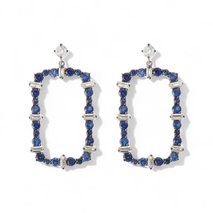 Rivulet Flow Bleu Blanc Earrings