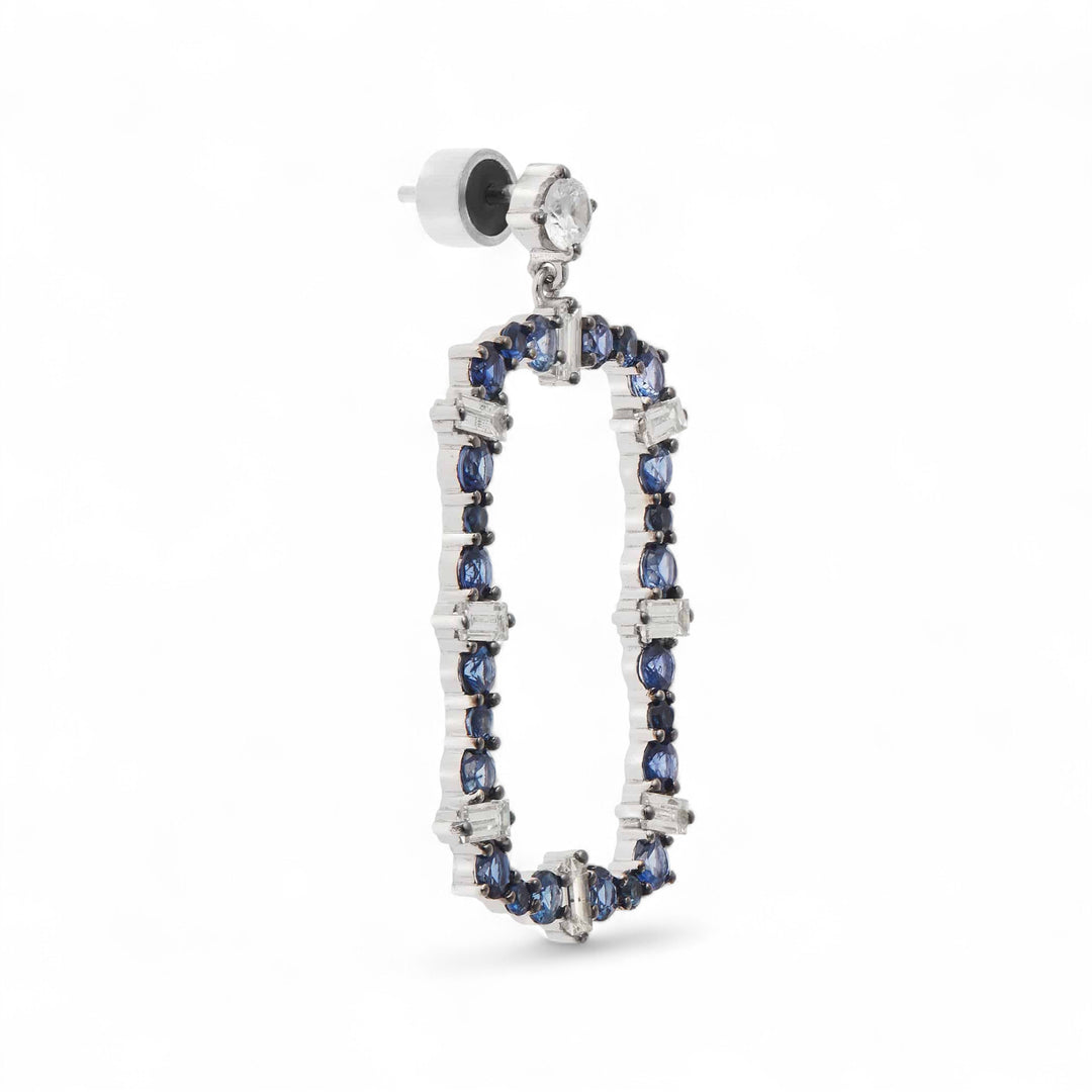 Rivulet Flow Bleu Blanc Earrings