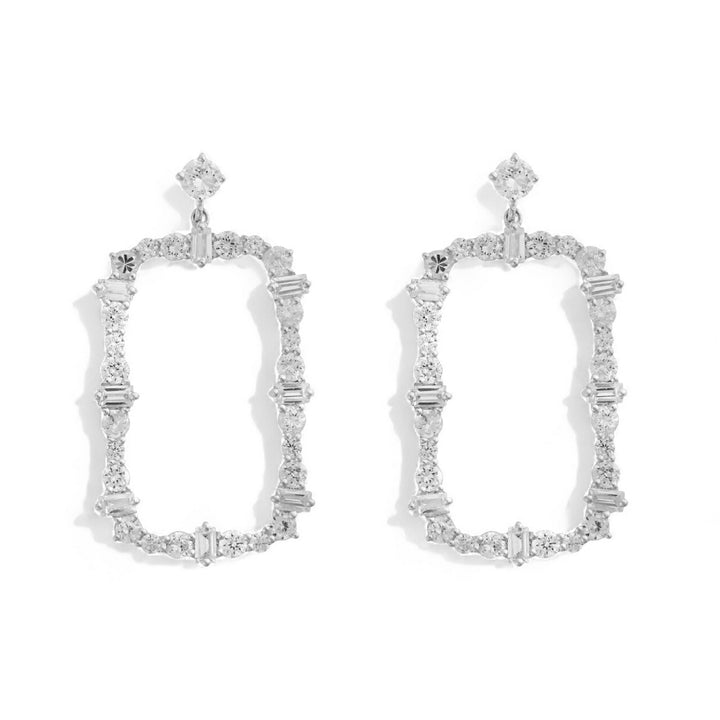 Rivulet Flow White Diamond Earrings