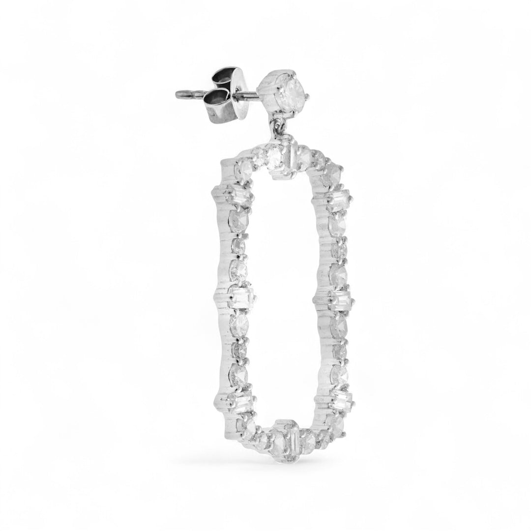 Rivulet Flow White Diamond Earrings