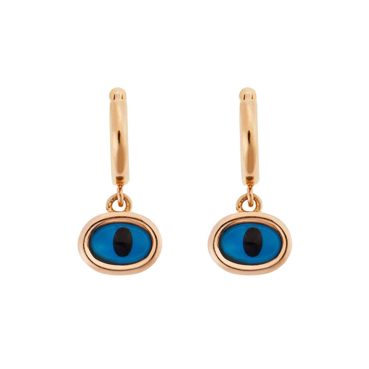 Rose Mini Oval Eye Hoops - EVIL EYE - Ileana Makri