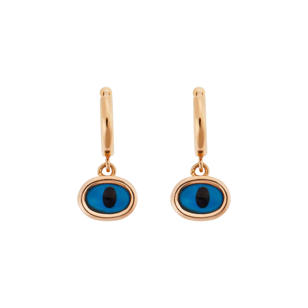 Rose Mini Oval Eye Hoops - EVIL EYE - Ileana Makri