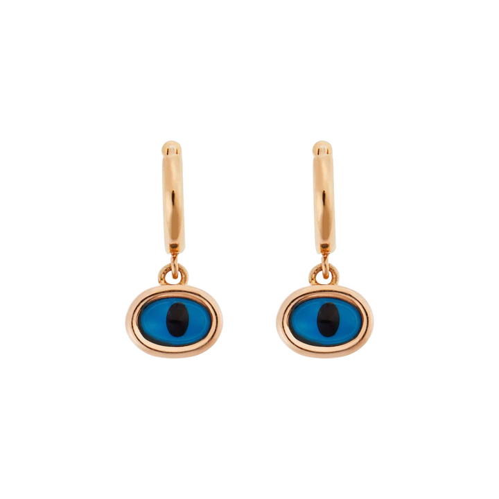 Rose Mini Oval Eye Hoops - EVIL EYE - Ileana Makri