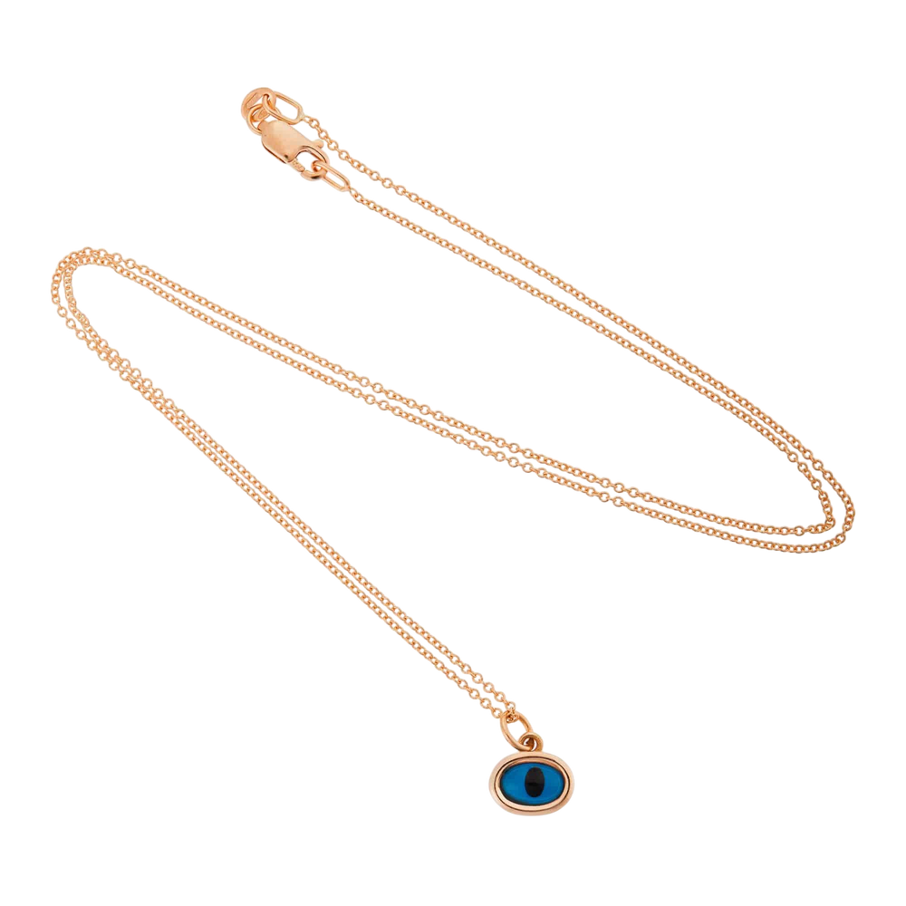 Rose Mini Oval Eye Pendant - EVIL EYE - Ileana Makri